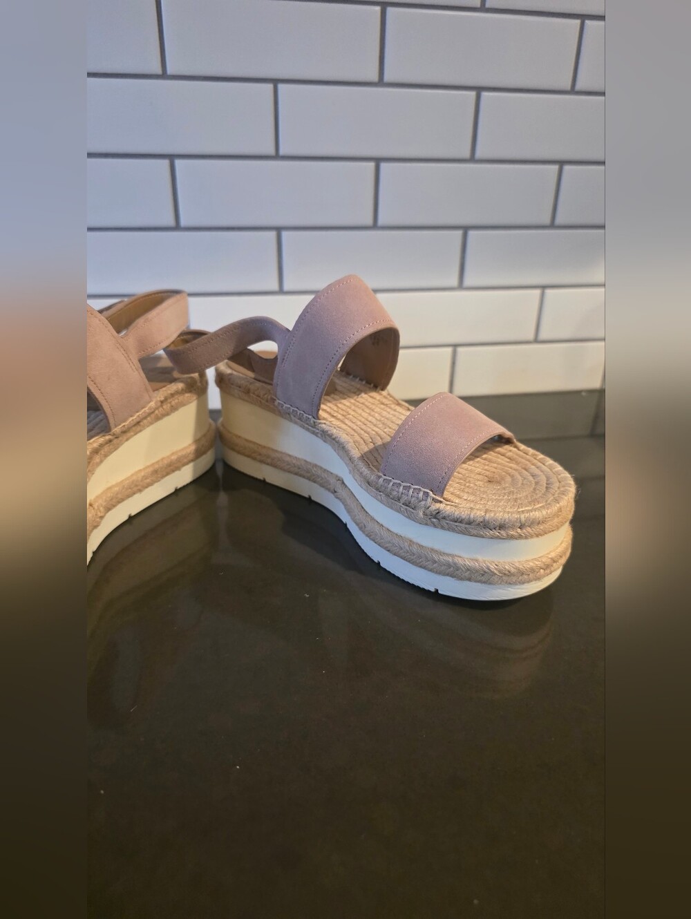 Marc Fisher Blush Pink Platform Espadrille Sandals